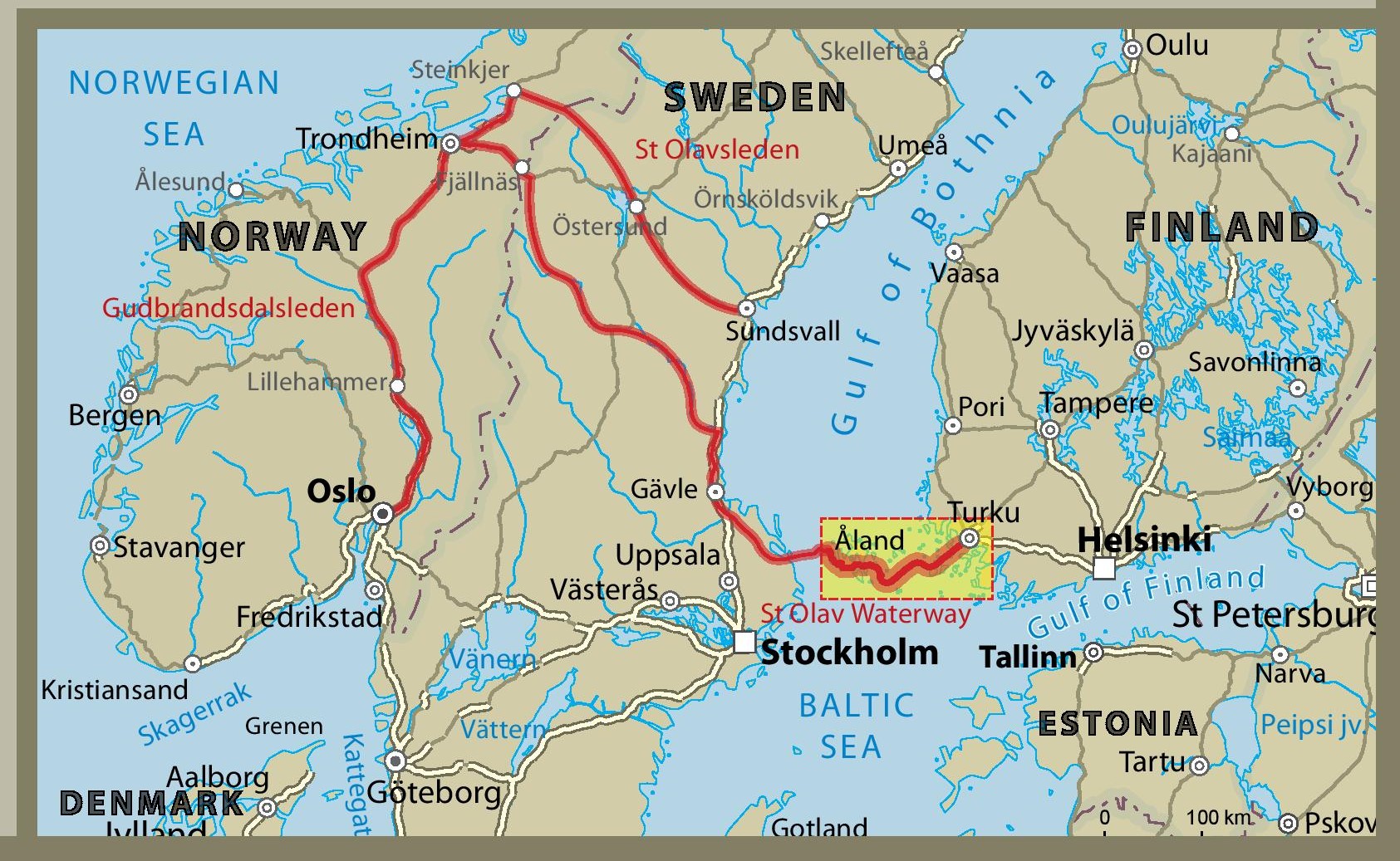 map of St. Olav Ways
